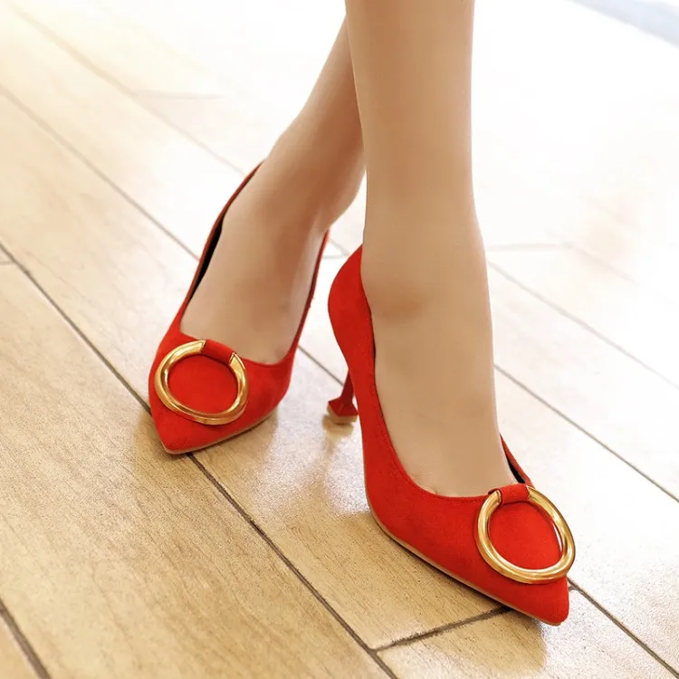 

Big Size 11 12 13 14 15 16 17 ladies high heels women shoes woman pumps Package the heel Package toes Shallow mouth Pointed