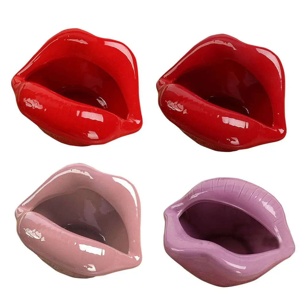 Cute Cartoon Posacenere Labbra Fumo Ceramica Scafo Personalità Creativa Alla Moda Posacenere Casa di Moda Mini Regalo Accessori Per il Fumo