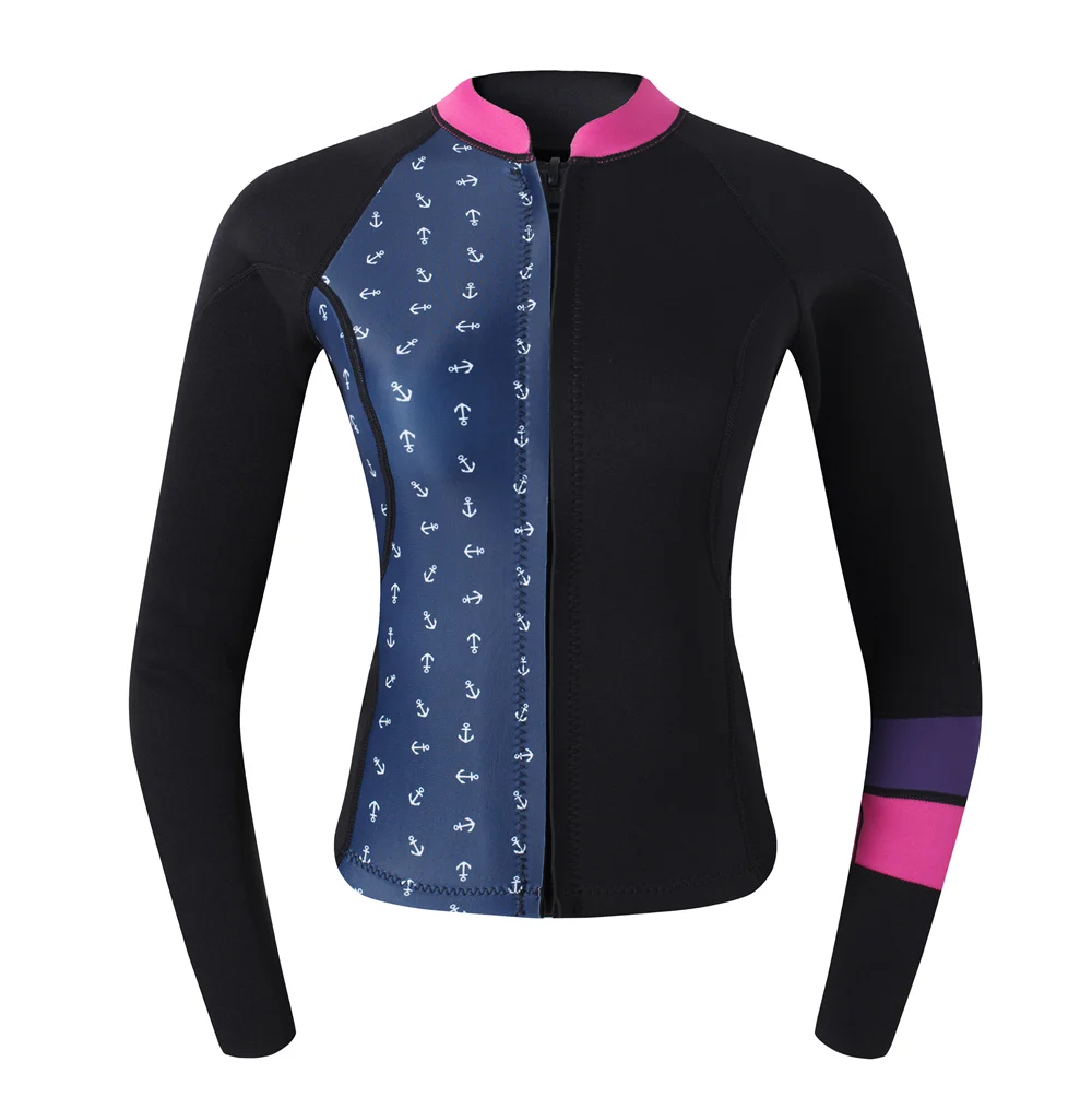 

Womens One Piece Long Sleeve 2MM Neoprene Diving Wetsuit Top Warm Protection