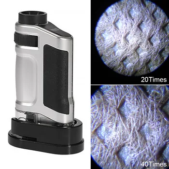

Zoom HD Monocular Gem Loupe Glass Pocket Microscope Mini Magnifier Multifunction UV Lamp Printing Jewelry LED Lighted Tickets
