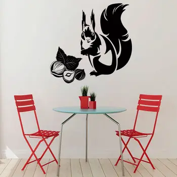 

Wall Decals Squirrel With Nuts Animals Vinyl Sticker Murals Wall Decor