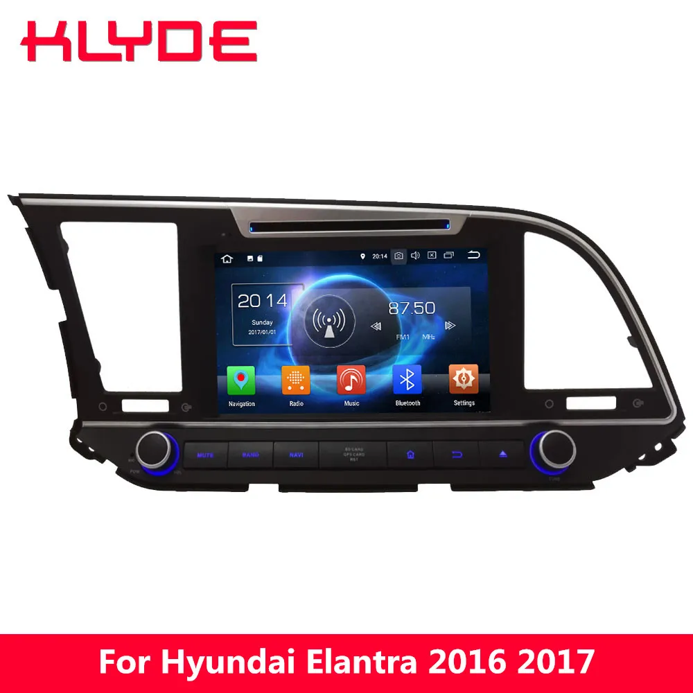 Best KLYDE 8" Octa Core PX5 4GB RAM 32GB ROM Android 8.0 7.1 Car DVD Multimedia Player Radio Stereo GPS For Hyundai Elantra 2016 2017 0