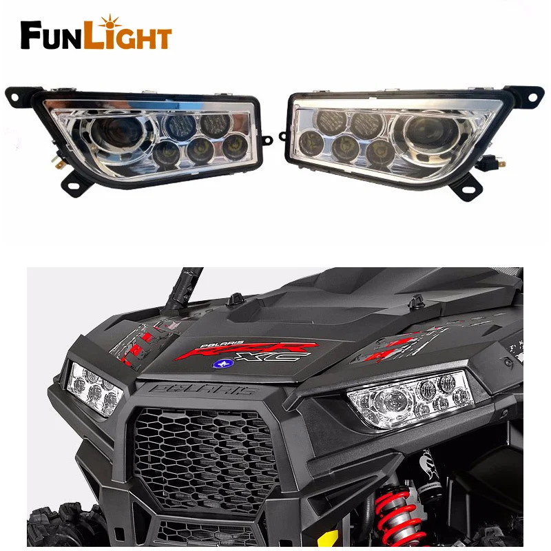 Set 2 Orange LED Headlight Conversion for 2014-2017 RZR XP 4 1000 for Polaris