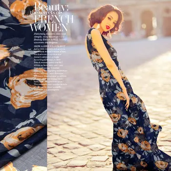 

Halo Silk Shop 8MM 140cm High Quality Digital Printed Pure Silk Chiffon Fabric silk fabric
