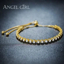 Ангел Девушки браслет для женщин Дамы Сияющий AAA+ кубический циркон Кристалл ювелирные изделия подарок manchette femme B15-60822