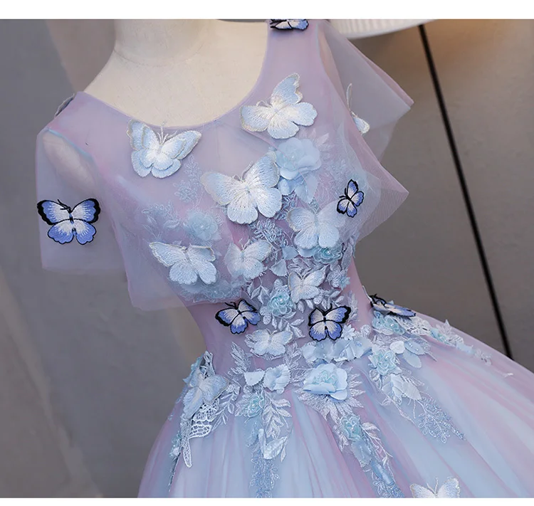 

Hot Bluish Violet Butterfly Embroidery Ball Gown Medieval Dress Princess Medieval Renaissance Gown Queen Cosplay Victoria Dress