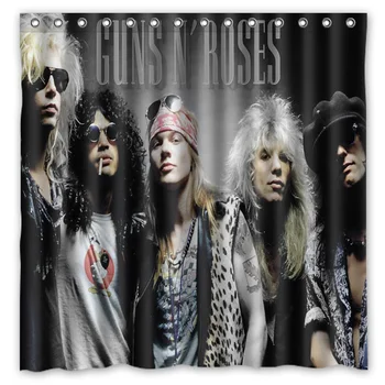 

Novelty Item!Guns and Rose Band Background Printed Waterproof Polyester Shower&Bath Curtain( 180X180CM)