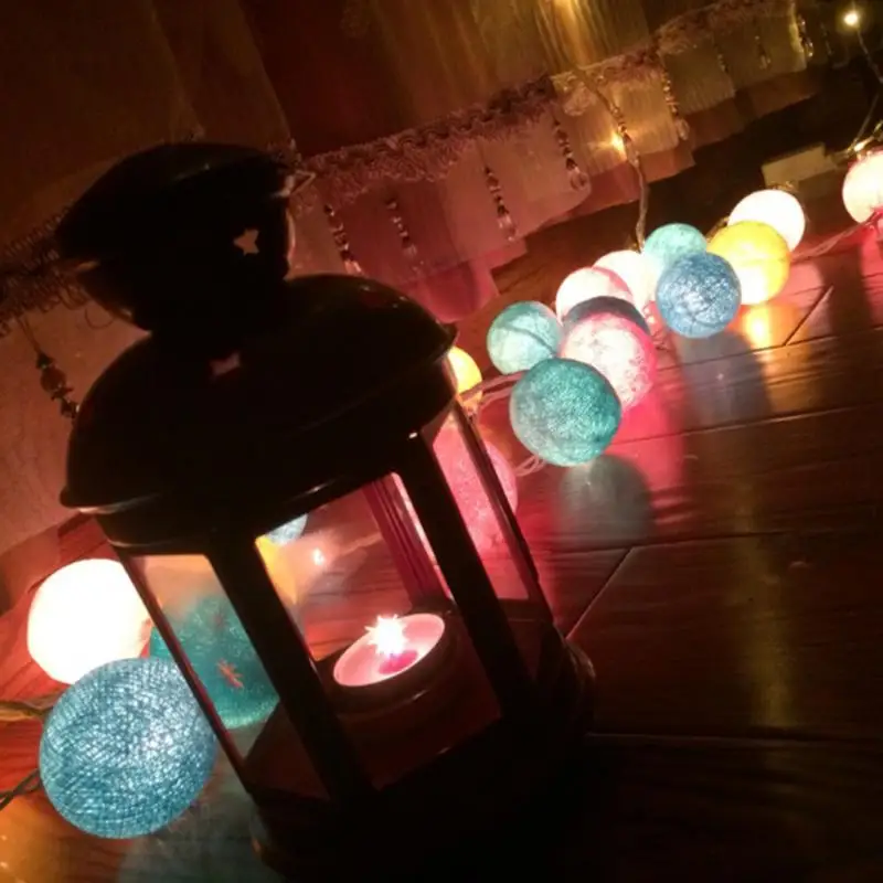 

20Pcs/Lot Cotton Ball LED Battery Powered Fairy String Lights Decoration Patio Holiday Party Wedding Holiday Lighting
