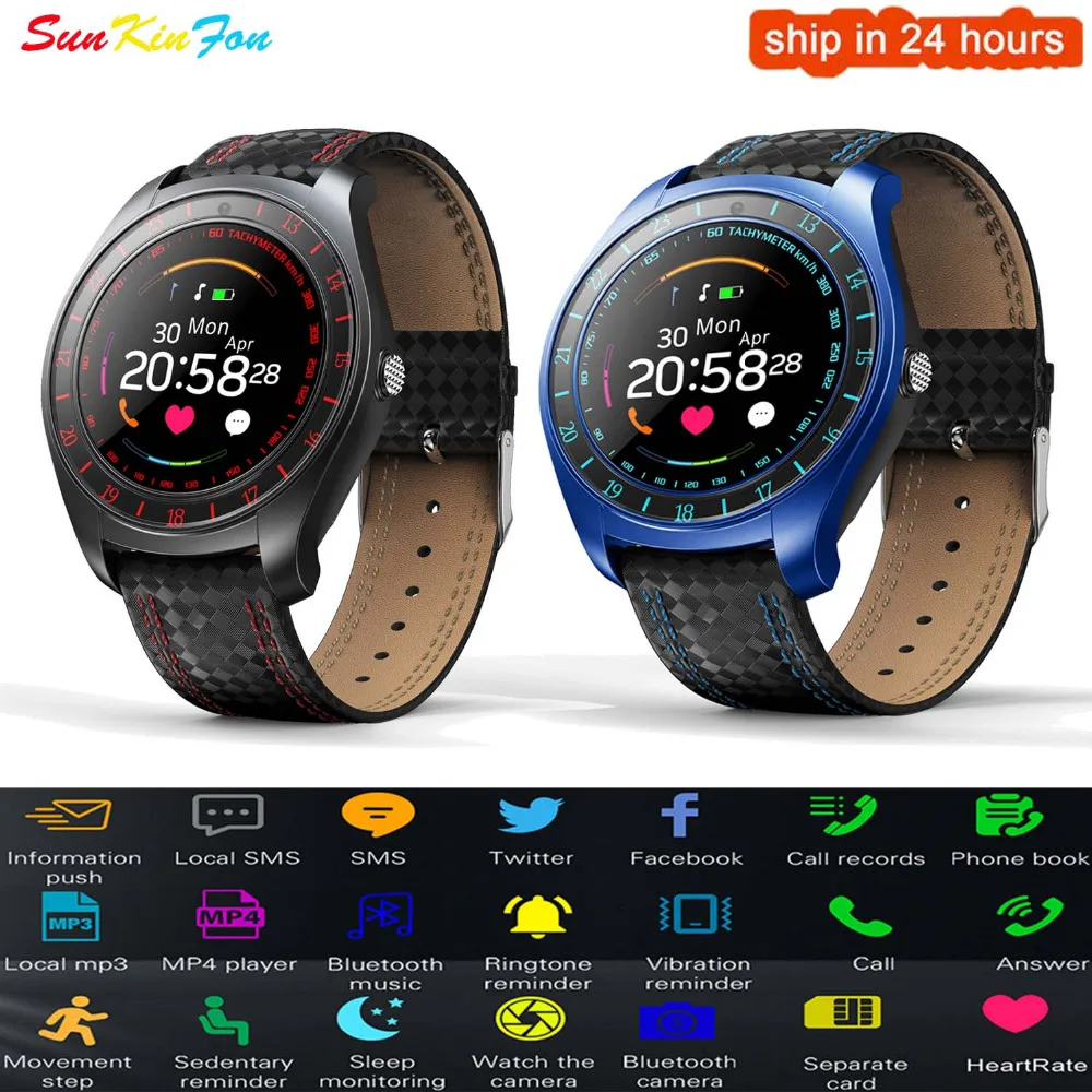 A19 Bluetooth Smart Watch Phone Sport Smartwatch Pedometer Heart Rate Monitor SIM Card Wristwatch for Samsung A9 A8 A7 A5 A3 On7