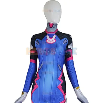 

D VA Costume Female/Women/Girl/Lady dva Cosplay Costumes Womens Zentai Catsuit Halloween Lycra Spandex 3D Digital Print Bodysuit