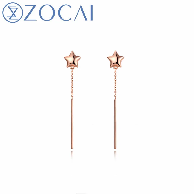 

ZOCAI Brand Stud Earring 18k Rose Gold (AU750) Star Shape Gift Fine Earrings E01059