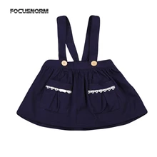 Летняя одежда для маленьких девочек, короткие юбки выше колена без рукавов на подтяжках, Повседневные Вечерние юбки, одежда, От 6 месяцев до 3 лет