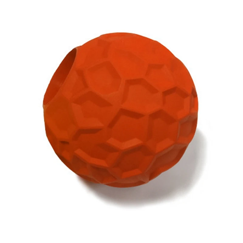Orange Супер прочность ПЭТ молярный укус устойчивый тренировочный жевательный игрушка нетоксичный твердый натуральный каучук утечка мяч для собаки кошки - Цвет: Orange