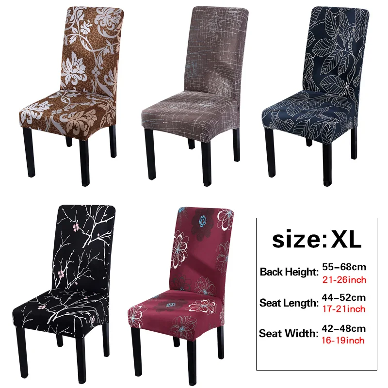 

Printing Pattern Spandex Elastic Anti-dirty Big Chair Cover Restaurant Banquet Hotel Dining Home Decoration Large Size XL