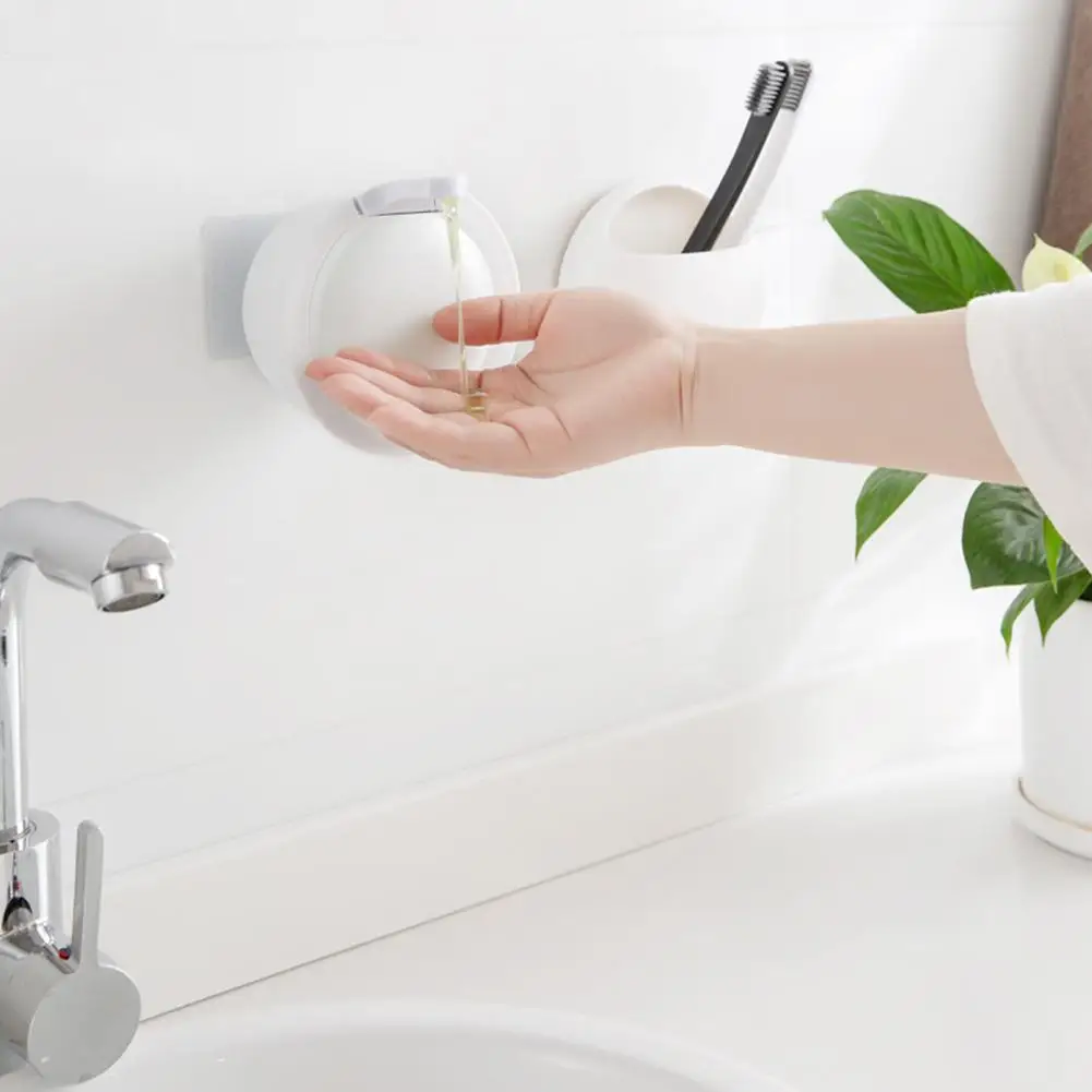 Creative Punch-free Plastic Soap Dispenser Wall Mounted Plastic Manual Soap Dispenser For Hotel Bathroom