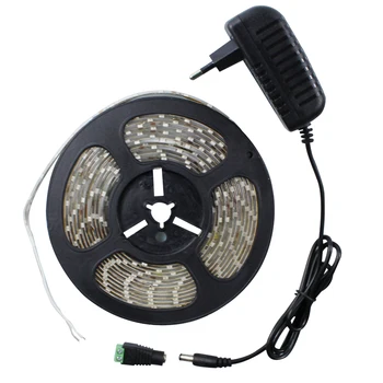 

SMD 3528 LED Strip Light 12V 5M 300 Leds Diode Tape with 2A Power Adapter Supply High Quality LED Ribbon Flexible Lights