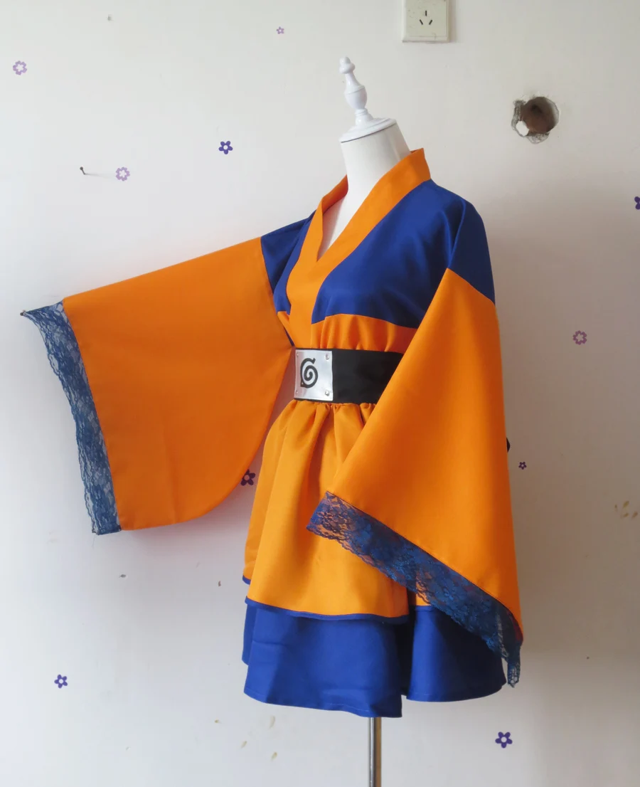 Cosplay&ware Customized Haruto Shippuden Uzumaki Ninja Female Lolita Kimono Dress Wig Anime Cosplay Costume For Women Clothes -Zentai shop online