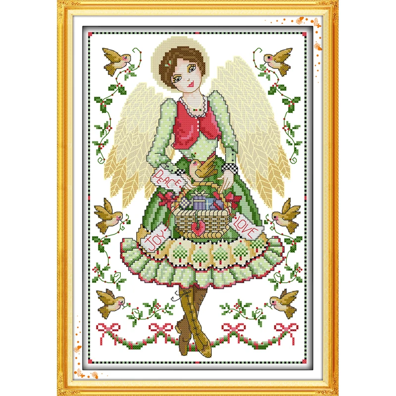 

Angel girl cartoon for children bedroom decoration Counted Cross Stitch DIY 11CT Printed 14CT Cross Stitch Set Embroidery Needle