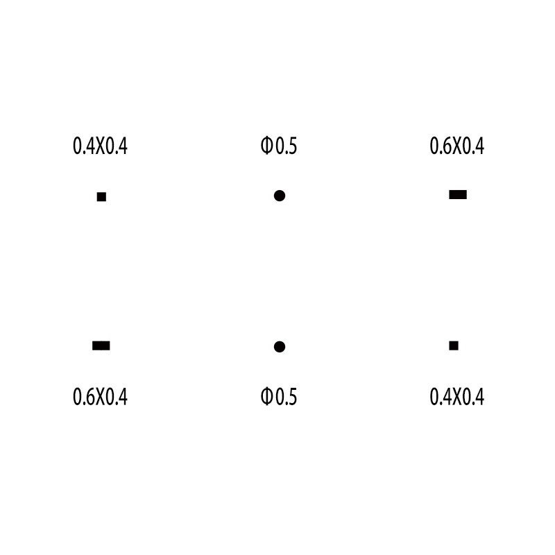 

Microscope Stage Micrometer Objective Calibration Slide Round Square 6 Dots 0.5 mm Diameter Dot 0.4x0.4 0.6x0.4 mm Square