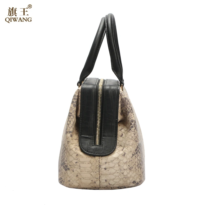 Qiwang питон узор Роскошный доктор для женщин сумки дизайнер из натуральной коровьей кожи сумка женская Bolsa Feminina новое поступление