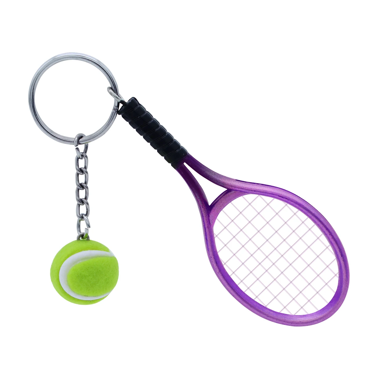 Mini Red Tennis Ball Racket Pendant Keyring Key Chain Sport Lovers Gift Toy