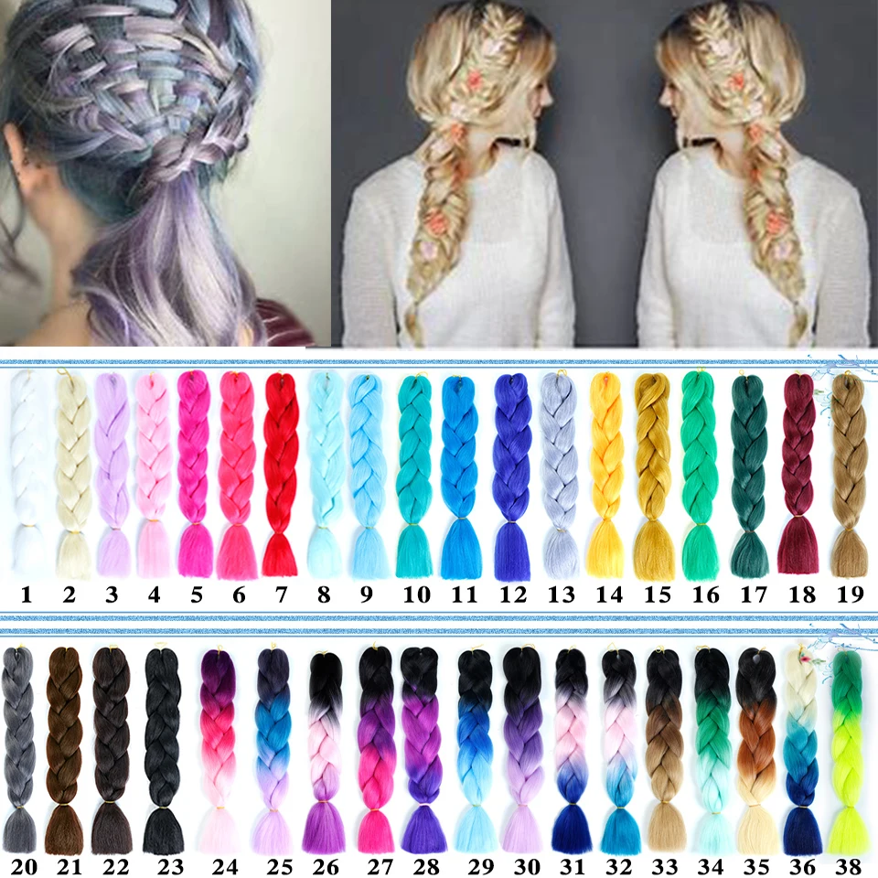 

MSTN 24" 100g/Pack Synthetic Kanekalon Jumbo Braids Ombre Braiding Hair Extension for Women Crochet Braids Hairstyle