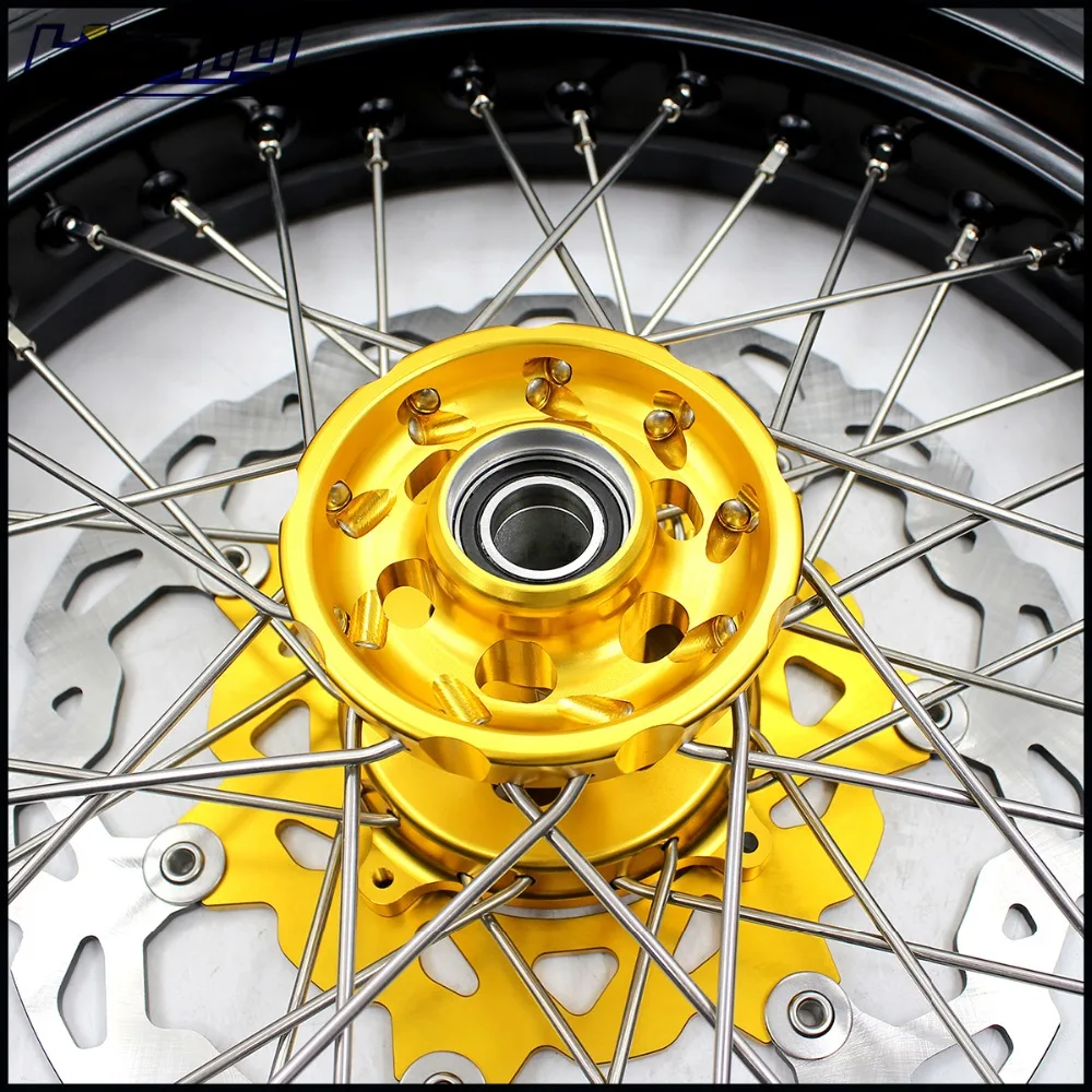 3,5/5,0 полный SUPERMOTO колеса CST шины для SUZUKI RMZ250 RMZ450 золото 320 мм большой диск