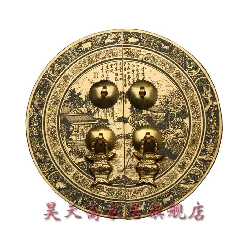

[Haotian vegetarian] antique furniture copper fittings / cabinet handle / door handle with a lock HTB-043