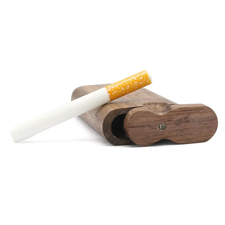 Портативная деревянная коробка для сигарет, модный мужской портсигар с керамическими трубками для сигарет, как видно по телевизору