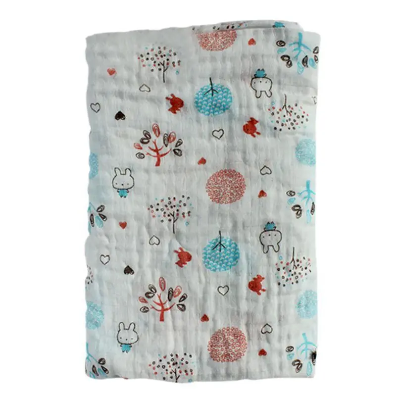 

115x115cm Baby Blanket Cotton Newborn Wrap Soft And Breathable Cartoon Animals Design Summer Blankets