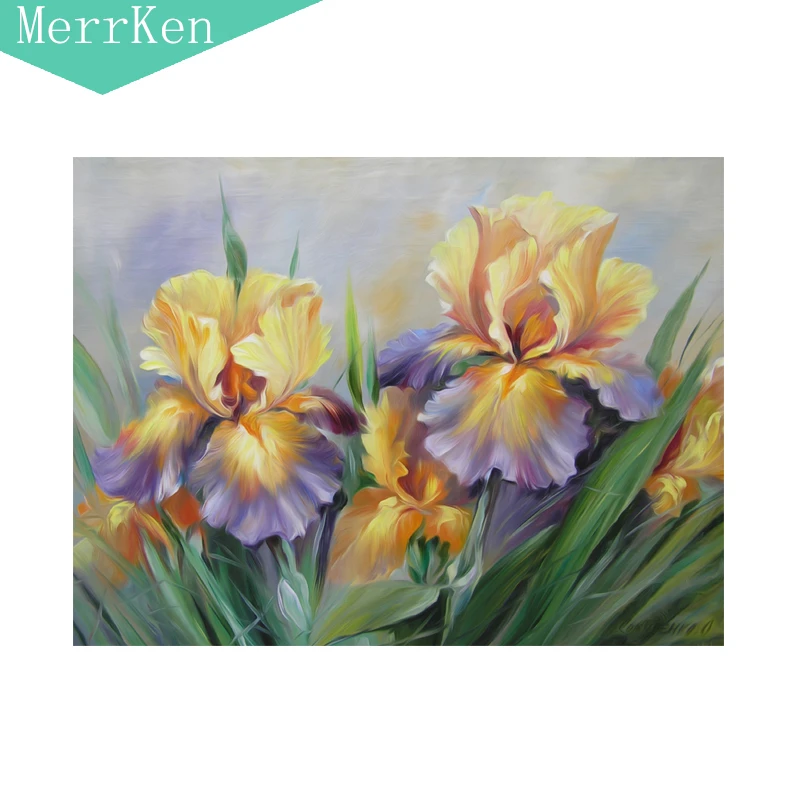 

Merrken diy diamond painting flower resin round diamond embroidery diamond mosaic home decoration painting 35*45cm