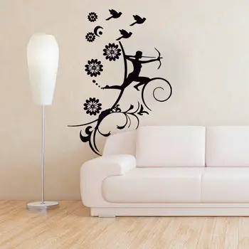 

Wall Decals Girl Bird Crossbow Decal Vinyl Sticker Bedroom Home Art Decor