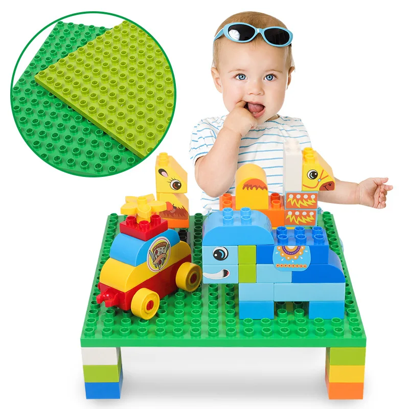 256 Duploe большая Базовая пластина для конструктора 16*16 точек двухсторонняя Строительная пластина для строительных блоков игрушки для детей совместимый подарок Duplo полые