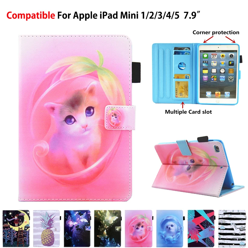 Чехол для iPad Mini 5 Mini5 7 9 &quot2019 4 3 2 1 умный чехол из искусственной кожи силиконовая