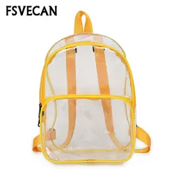 Модный прозрачный женский рюкзак, прозрачные школьные сумки для девочек-подростков, водонепроницаемые цветные сумки для книг, дорожные