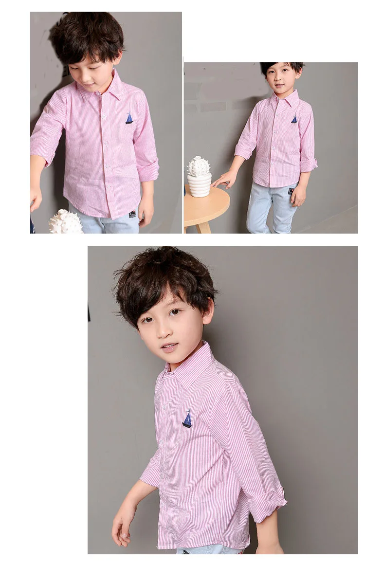 new 2018 spring children school striped shirts for baby boys tops clothing 10 11 12 years teenage boy kids cotton shirt blouses (13)