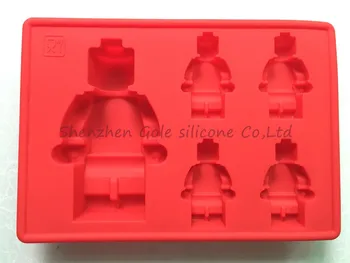 

300pcs/lot Silicone Robot Molds Ice Maker Tools Mini Ice Tray 1 Big 4 Small Robot ice mold