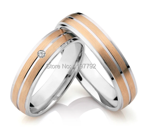 2014 Discount Cheap Tailor Made Rose Gold Color Titanium Wedding