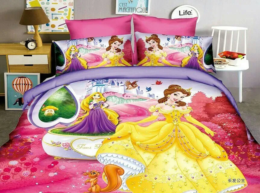 Холодное сердце, Эльза и Анна, принцесса, Комплект постельного белья, двойной размер, простыни, пододеяльники для девочек, комнаты, одиночное покрывало, покрывало, 3d