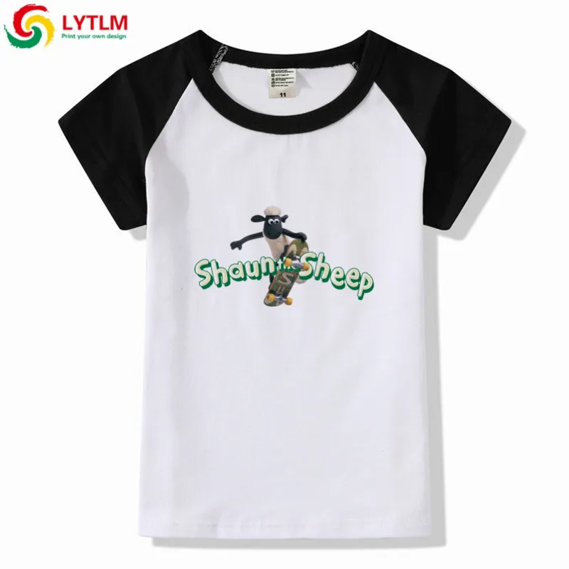 LYTLM Shaun The Sheep/Летняя одежда для маленьких мальчиков, футболка с короткими рукавами и рисунком для девочек, футболка Modis для мальчиков