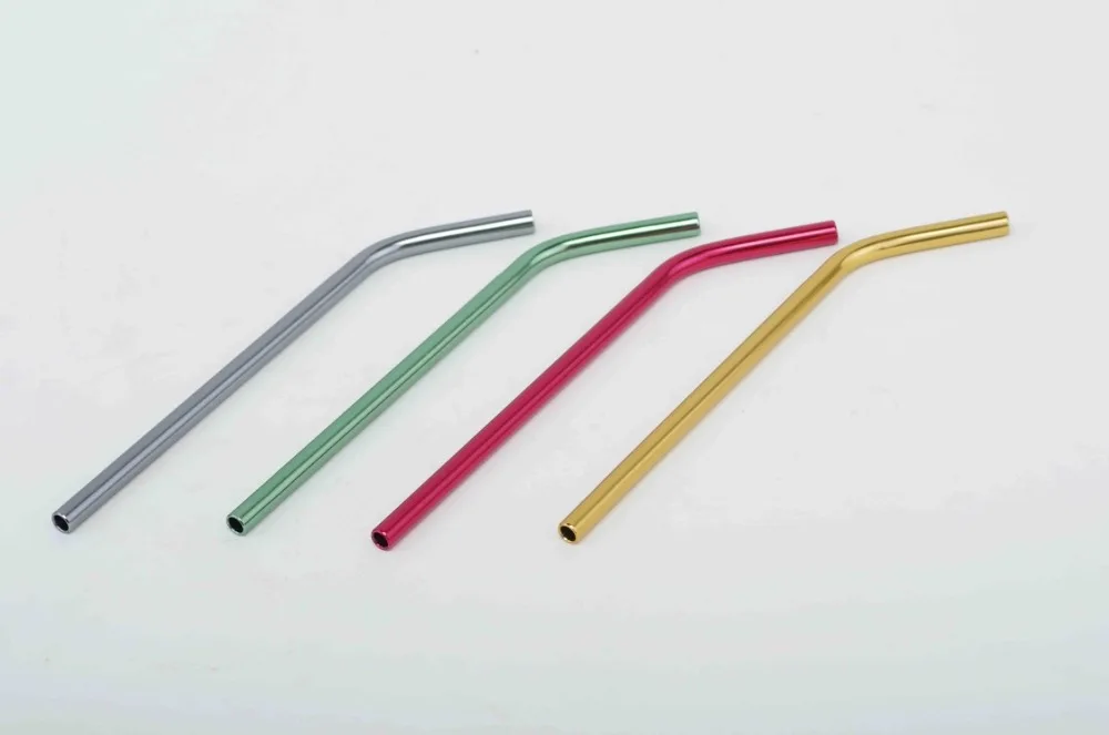 WOWSHINE смешанный цвет алюминий Бент питьевой straws100pcs/lot еда класс соломинки для сока 8 мм* 215 смешанные цвета