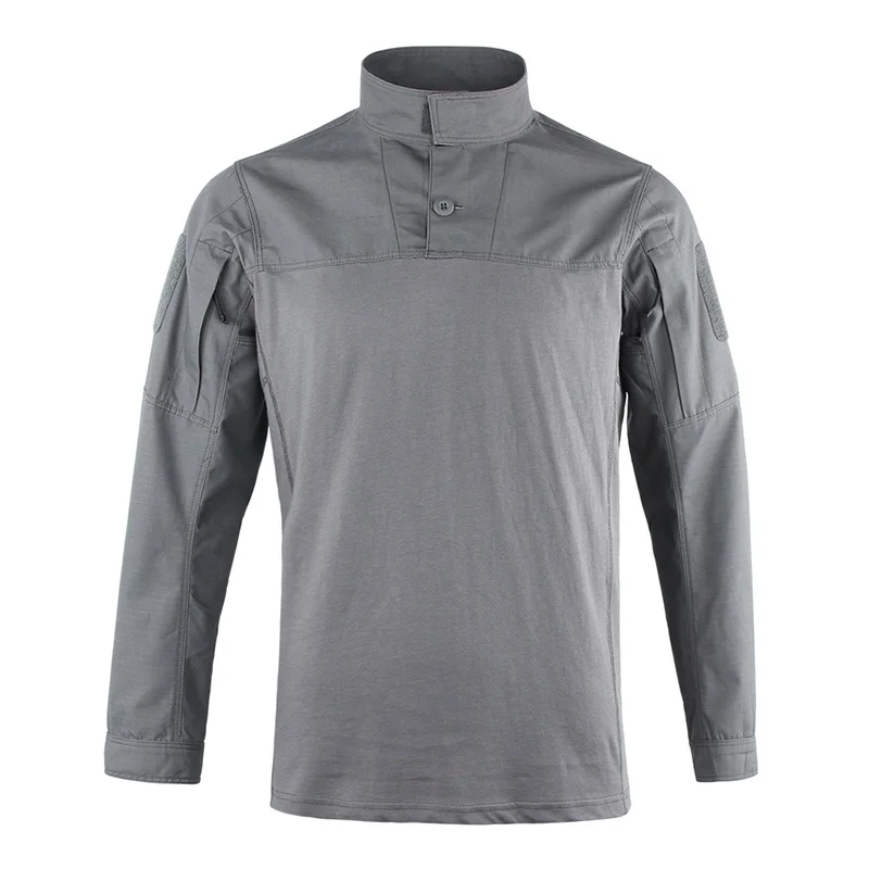 Отличная элитная мужская футболка с длинным рукавом для охоты и армии, Мужская камуфляжная футболка - Цвет: Gray