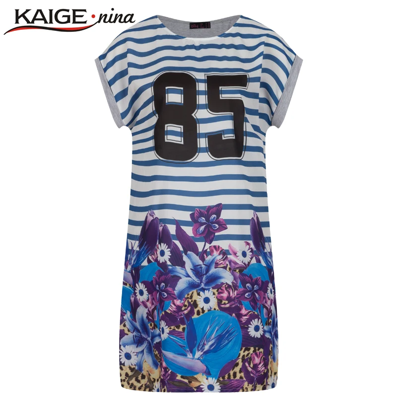 Kaige Nina/повседневное платье-футболка с модным принтом мини-платье летнее платье