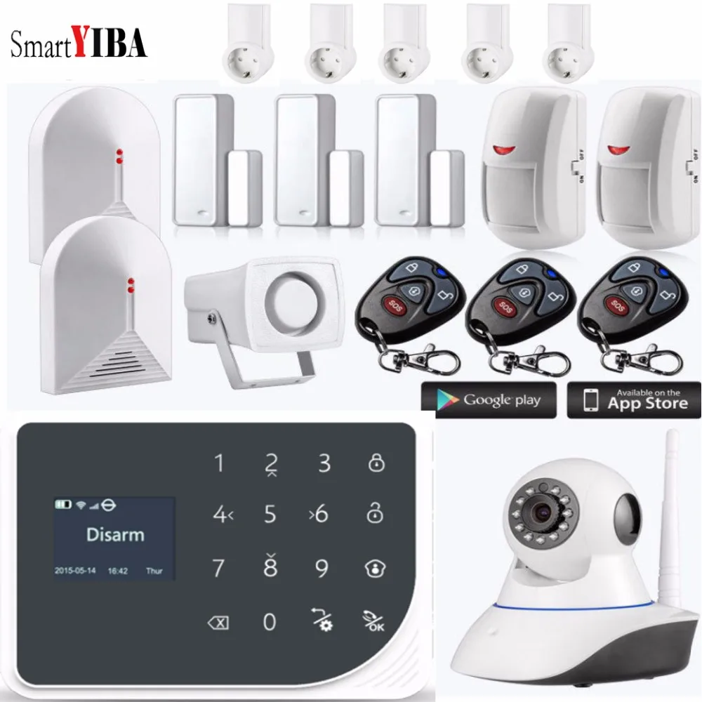 SmartYIBA Smart Home Wireless WiFi GSM SMS GPRS Autodial Intruder Burglar Alarm System+Smart Socket Control Home Appliances SmartYIBA Smart Home Wireless WiFi GSM SMS GPRS Autodial Intruder Burglar Alarm System+Smart Socket Control Home Appliances