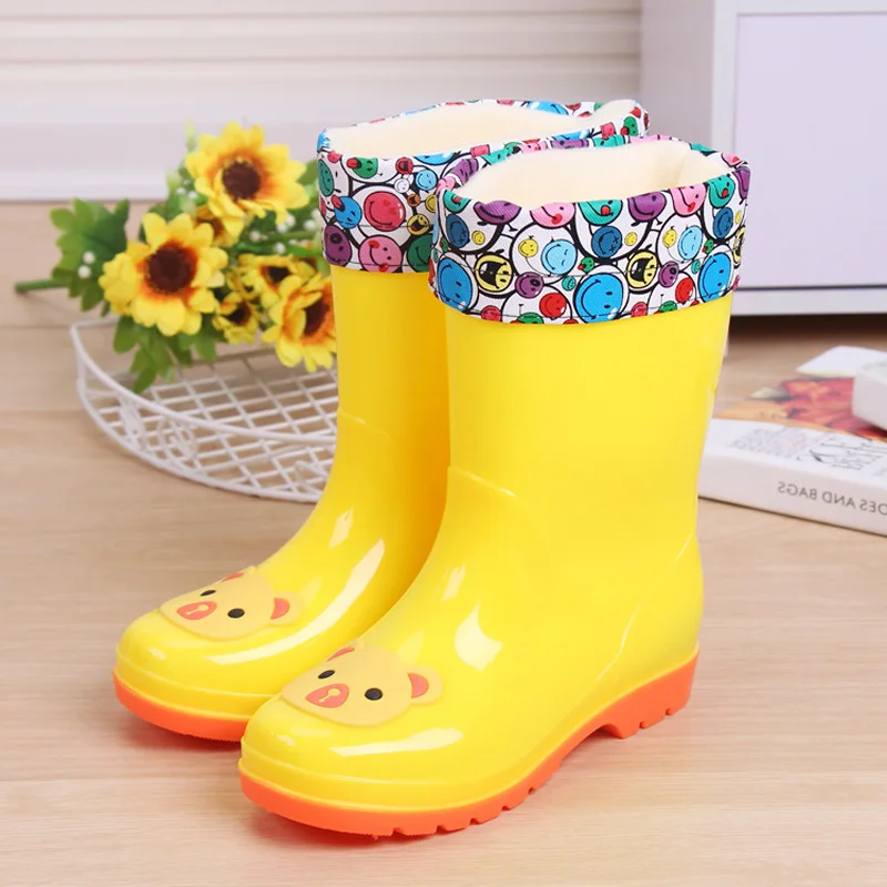 

Fashion Boys Girls Shoes boots children kids rainboots cartoon cute warm Rain Boots For Girls Rubber Babys Shoes