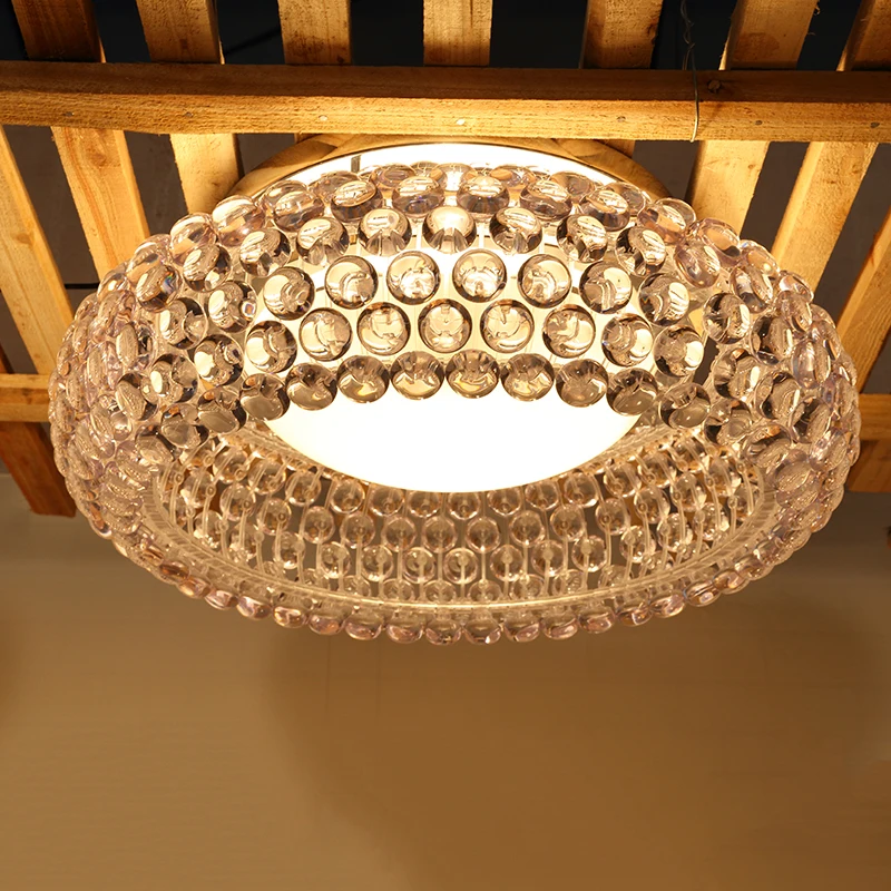 

Modern Transparent Acrylic Beads Ceiling Lights Italy Design Ionic Lamps Living Room Bedroom Study Ceiling Lamp