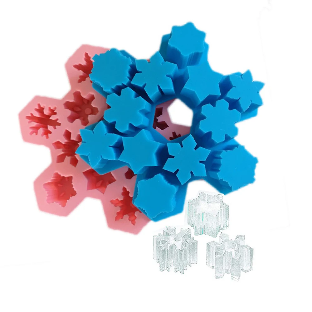 

Silicone Snowflake Ice Cube Tray Baking Molds DIY Fondant Decoration for Chocolate Cake 6 Different Shapes Baking Tool