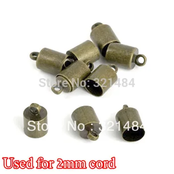 

wholesale antique bronze 1000X used for 2mm cord ends, end bead caps for leather cord jewelry making findings accessories