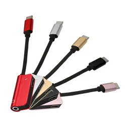 USB Кабель-адаптер 2в1 usb type-C до 3,5 мм разъем AUX аудио сплиттер конвертер адаптер + зарядный кабель горячая распродажа Высокое Качество S30