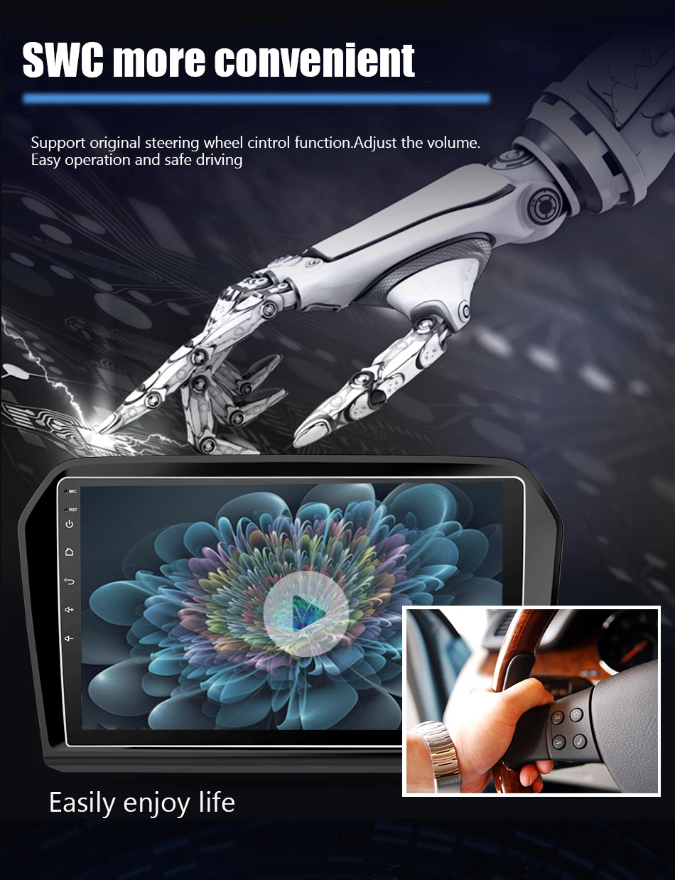 Best Eunavi Two Din Car Multimedia Player Android 8.1 Auto Radio For Volkswagen/VW JETTA Octa 8 cores WIFI 2 din stereo 14